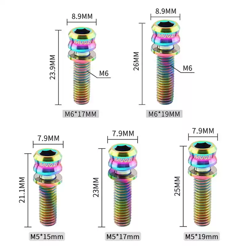 钛合金把立螺丝M5公路自行车山地死飞单车碟刹夹器碟刹座刹把螺丝