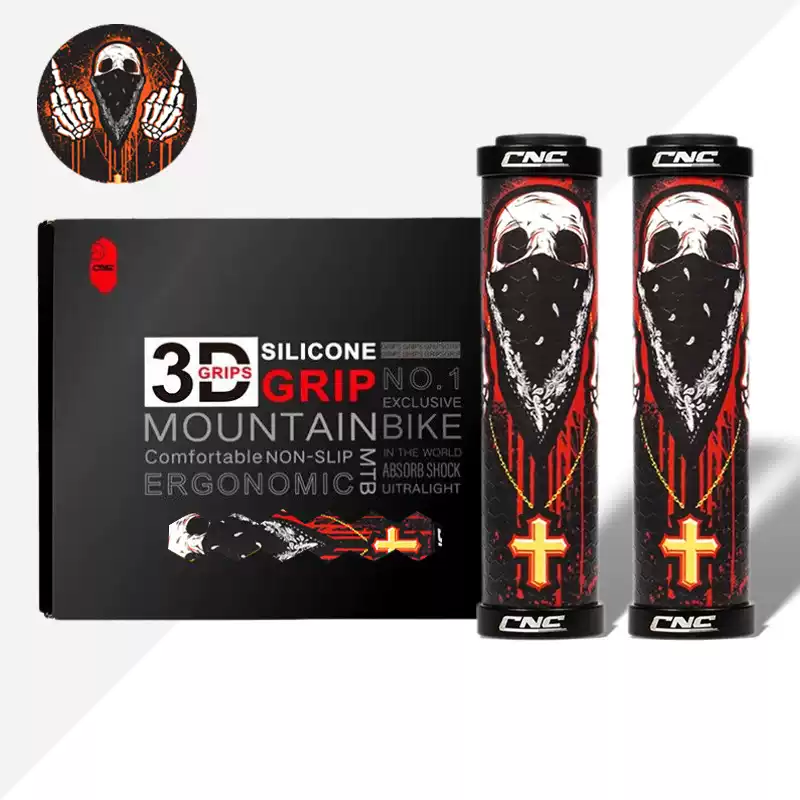 山地车自行车把套印花双变锁死飞防滑减震国际手势把套骑行配件