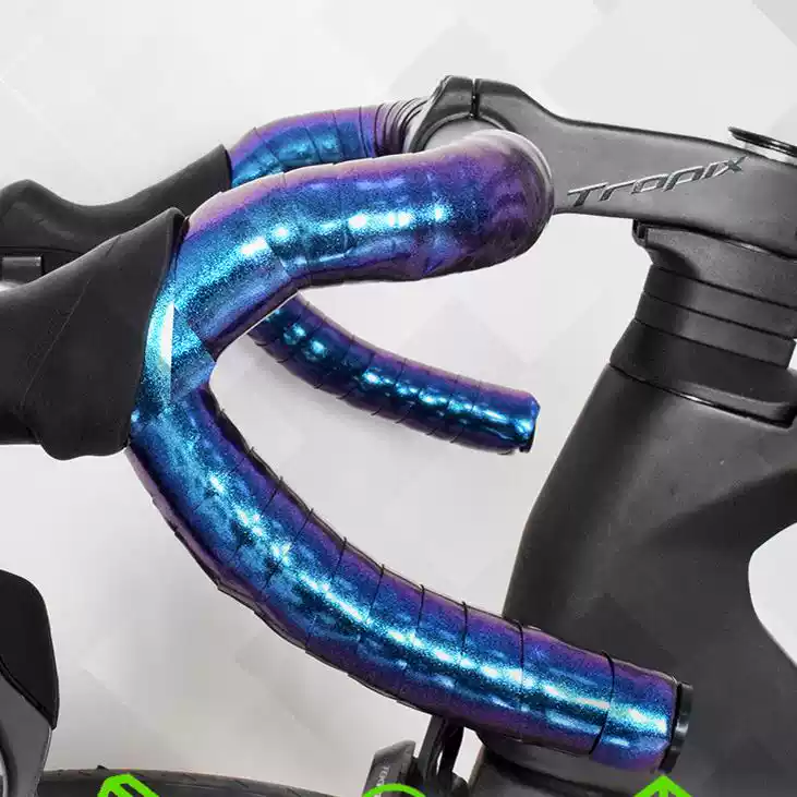 公路车极光变色把带 死飞把绑带吸汗防滑弯把自行车缠带渐变把带