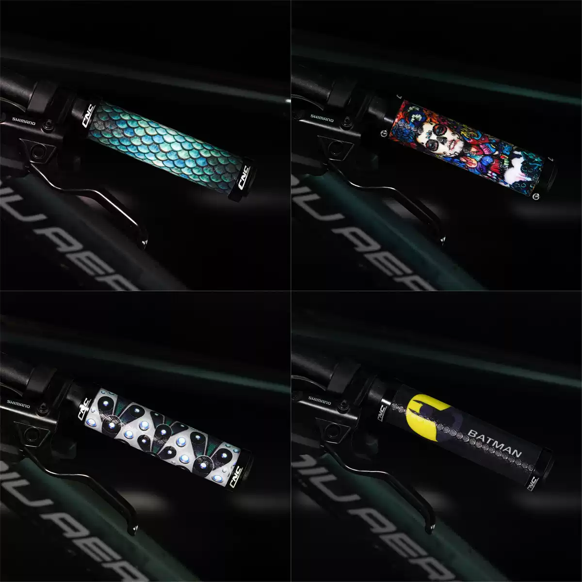 自行车印花把套防滑减震握把双边锁死手柄死飞车山地车骑行配件