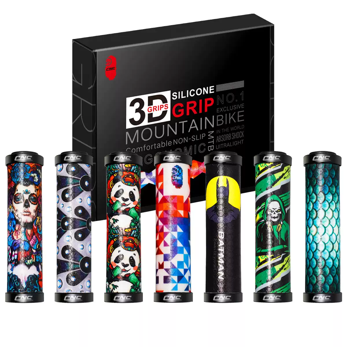 自行车印花把套防滑减震握把双边锁死手柄死飞车山地车骑行配件