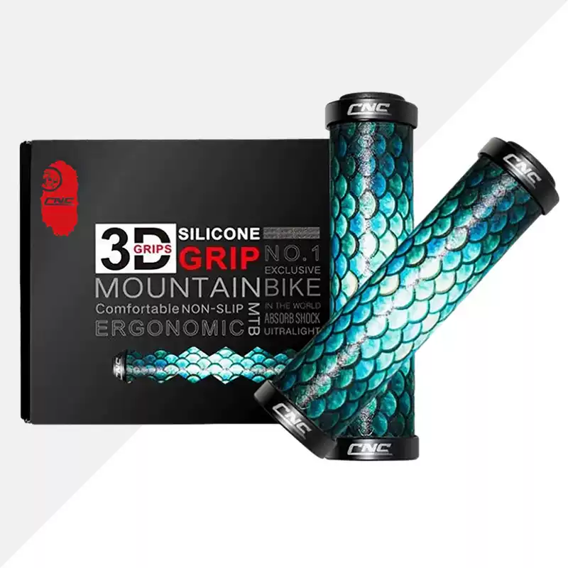 自行车印花把套防滑减震握把双边锁死手柄死飞车山地车骑行配件