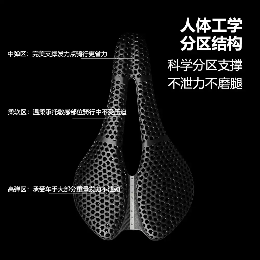 3D打印坐垫公路山地自行车骑行座垫 蜂窝中空透气鞍座骑行备件