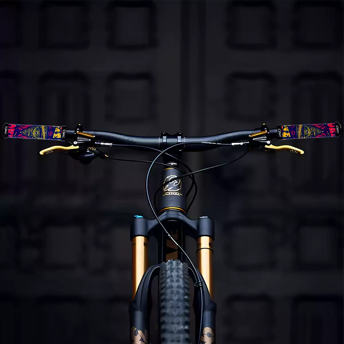 印花把套3D防滑减震把套潮双边锁死把套死飞车自行车配件