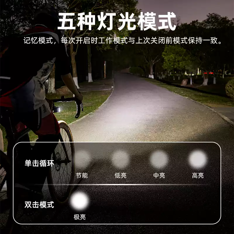 自行车前灯吊装截止线1200车灯夜骑公路下挂强光山地车防炫目